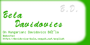 bela davidovics business card